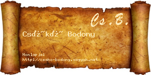 Csákó Bodony névjegykártya
